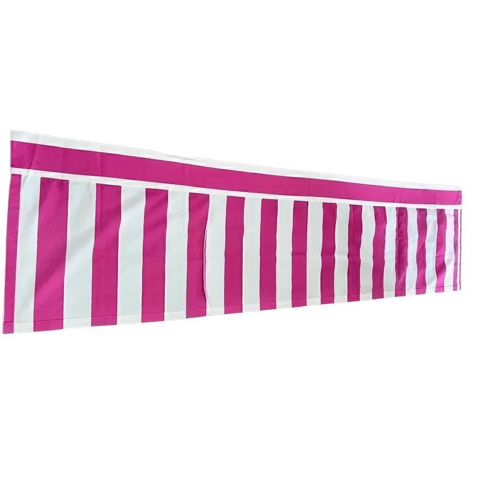 3 Piece Annie Selke Pink White Stripe Valance Set-See Description For Sizes